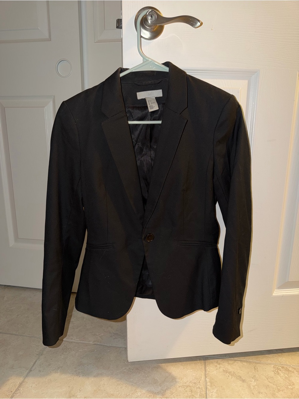 Classic Black Women's Blazer - Tailored Single-Button Jacket